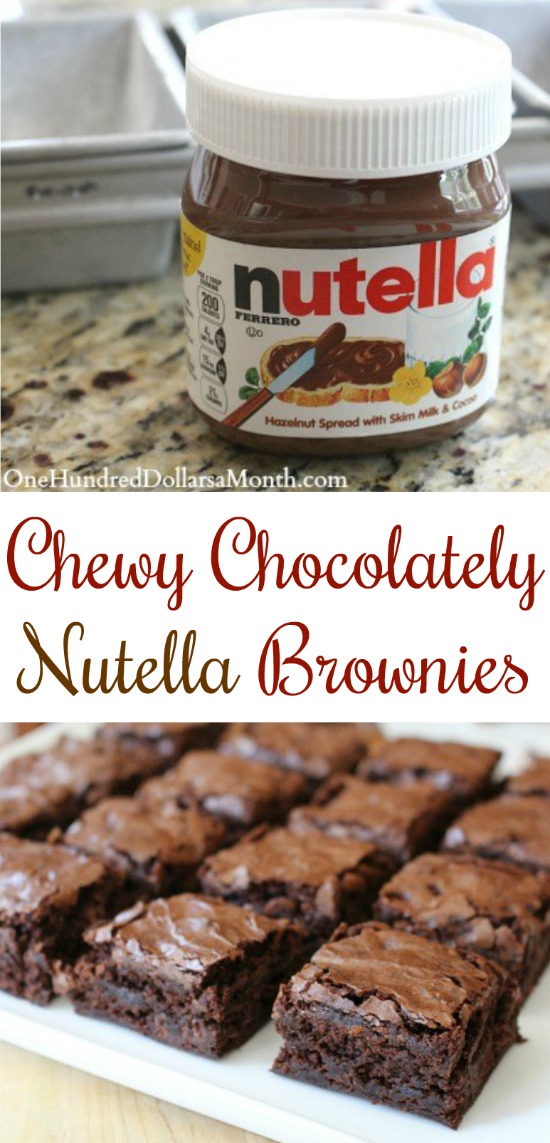 Chewy Chocolately Nutella Brownies
