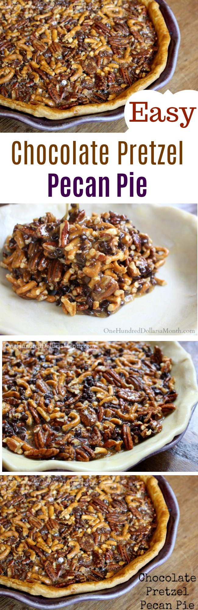 Chocolate Pretzel Pecan Pie