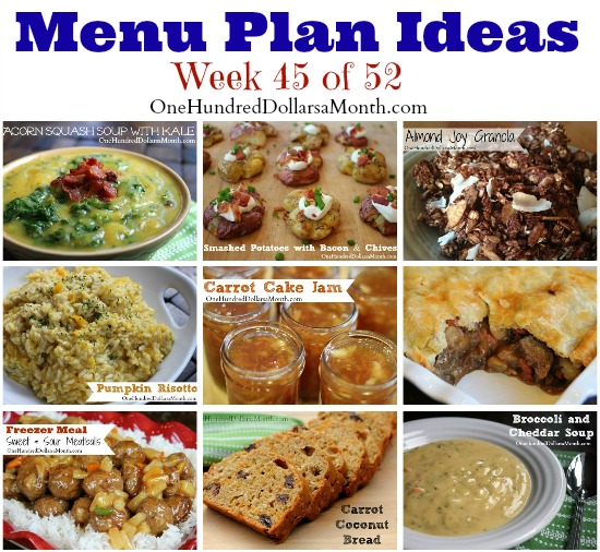 Weekly Meal Plan – Menu Plan Ideas Week 45 of 52