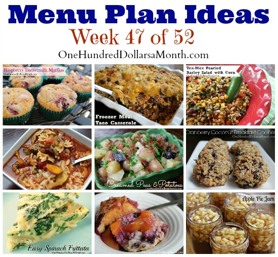 Weekly Meal Plan – Menu Plan Ideas Week 47 of 52