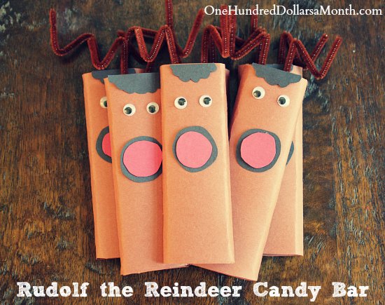 Easy Kids Christmas Candy Craft Ideas – Rudolf the Reindeer Candy Bar