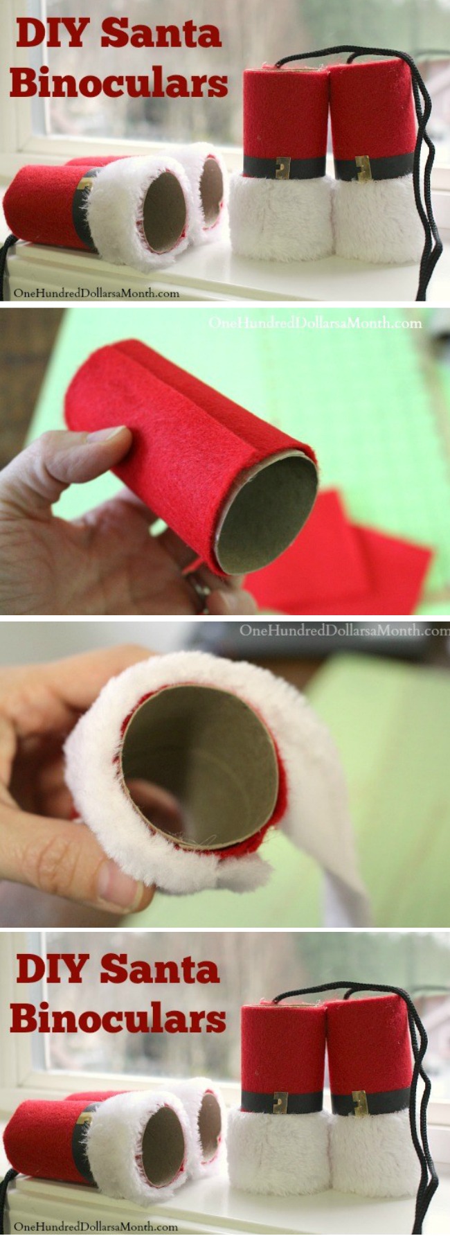 Easy Kids Christmas Craft – DIY Santa Binoculars