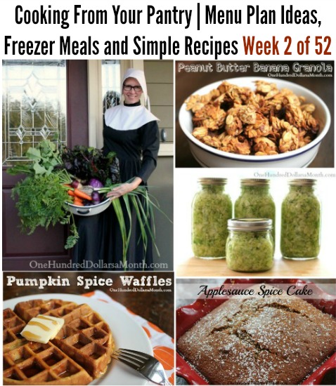 Cooking From Your Pantry | Menu Plan Ideas, Freezer Meals and Simple Recipes Week 2 of 52