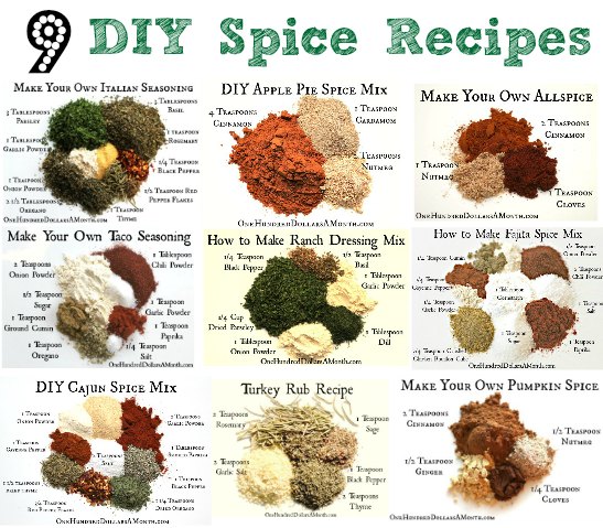 DIY Spice Round Up: 9 Make Your Own Spice Recipes
