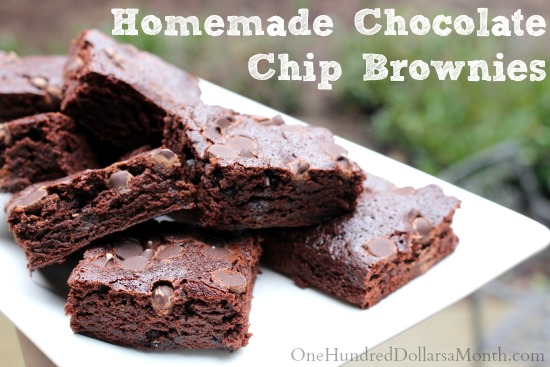 Homemade Chocolate Chip Brownies