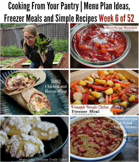 Cooking From Your Pantry | Menu Plan Ideas, Freezer Meals and Simple Recipes Week 6 of 52