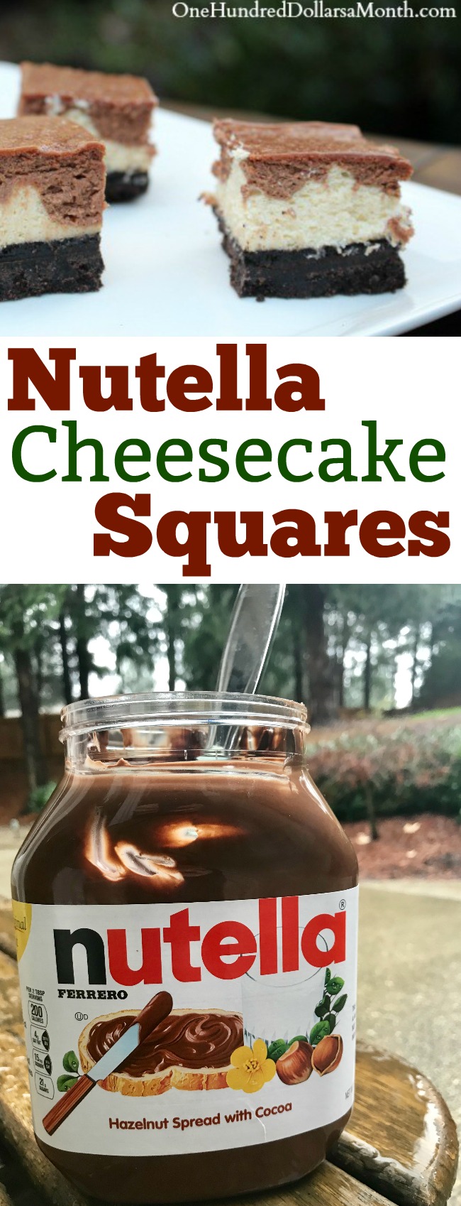 Nutella Cheesecake Squares