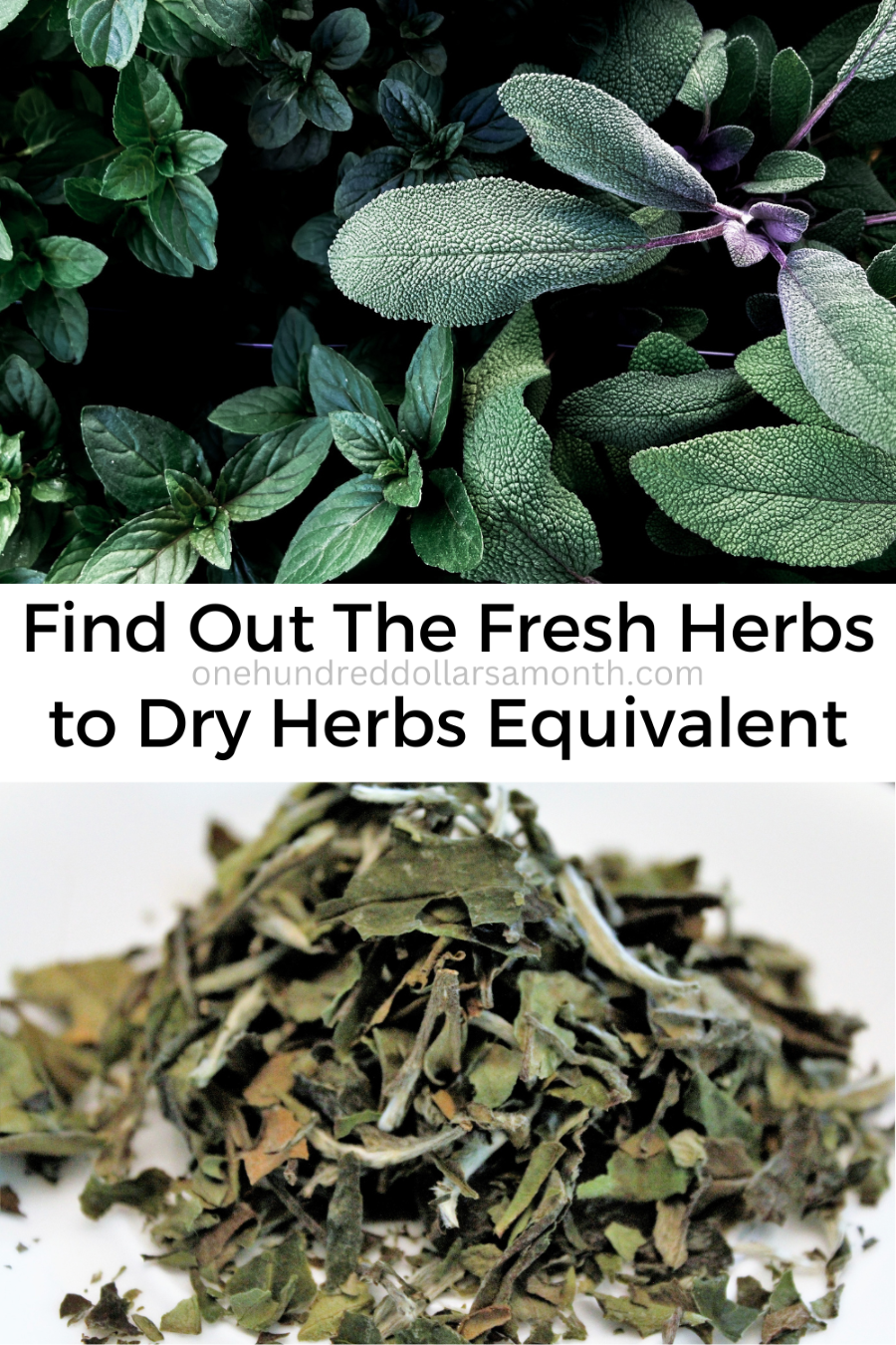 Fresh Herbs to Dry Herbs Equivalent