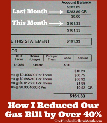 How I Reduced Our Gas Bill by Over 40%