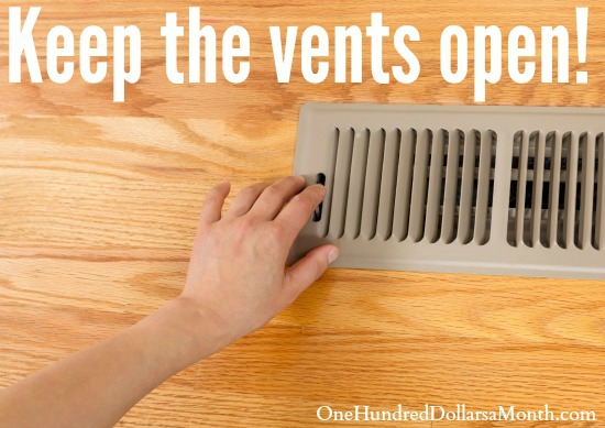 Penny Pinching Tip – Keep Your Heating Vents Open