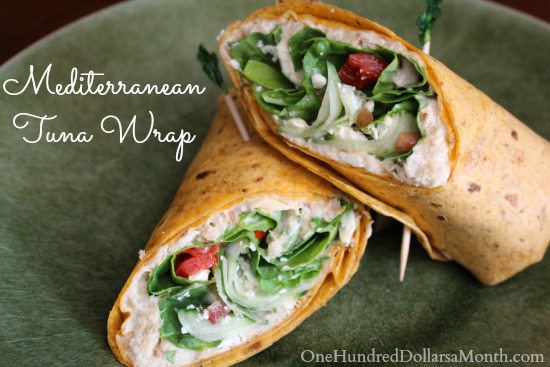 Feta Cheese and Cucumber Mediterranean Tuna Wrap