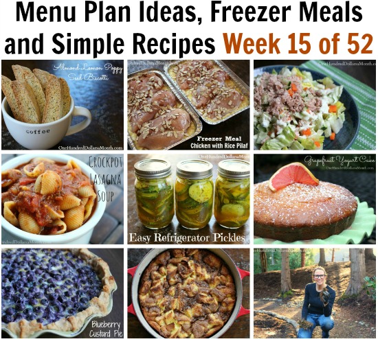 Cooking From Your Pantry | Menu Plan Ideas, Freezer Meals and Simple Recipes Week 15 of 52