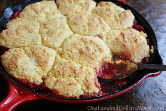 Strawberry Shortcake Skillet Cobbler