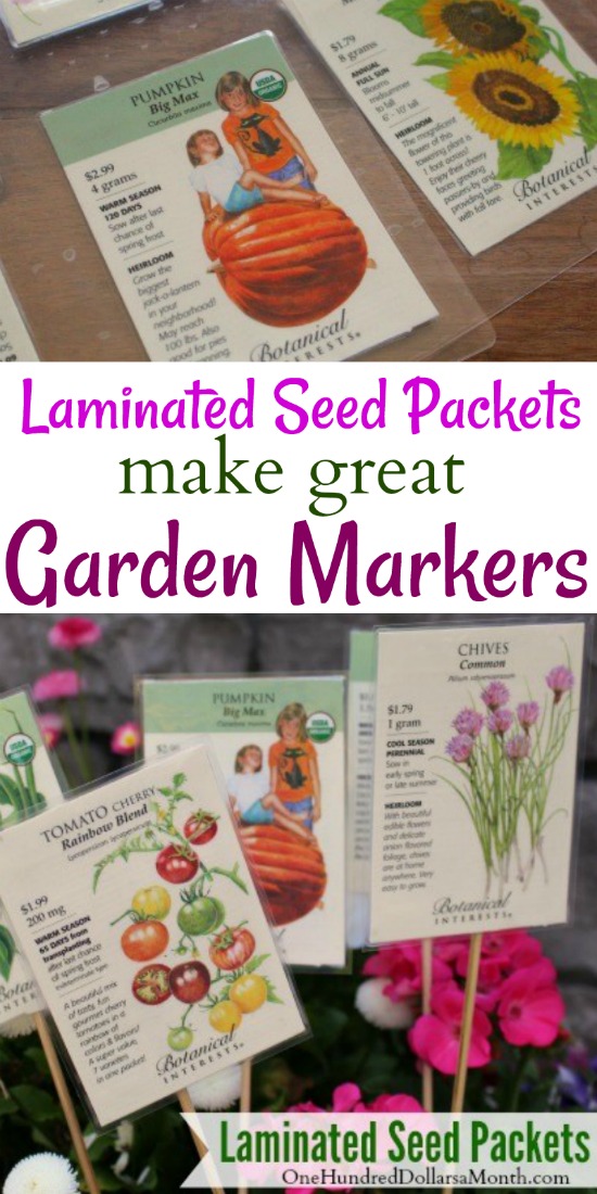 Garden Markers – Laminated Seed Packets