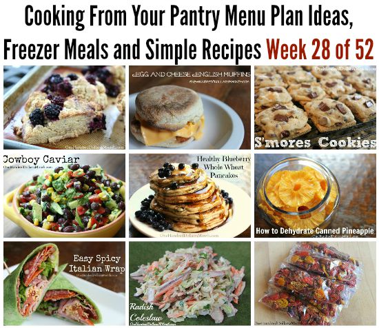 Cooking From Your Pantry | Menu Plan Ideas, Freezer Meals and Simple Recipes Week 28 of 52