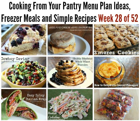 Cooking From Your Pantry | Menu Plan Ideas, Freezer Meals and Simple Recipes Week 28 of 52