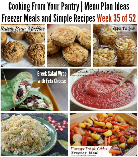 Cooking From Your Pantry | Menu Plan Ideas, Freezer Meals and Simple Recipes Week 35 of 52