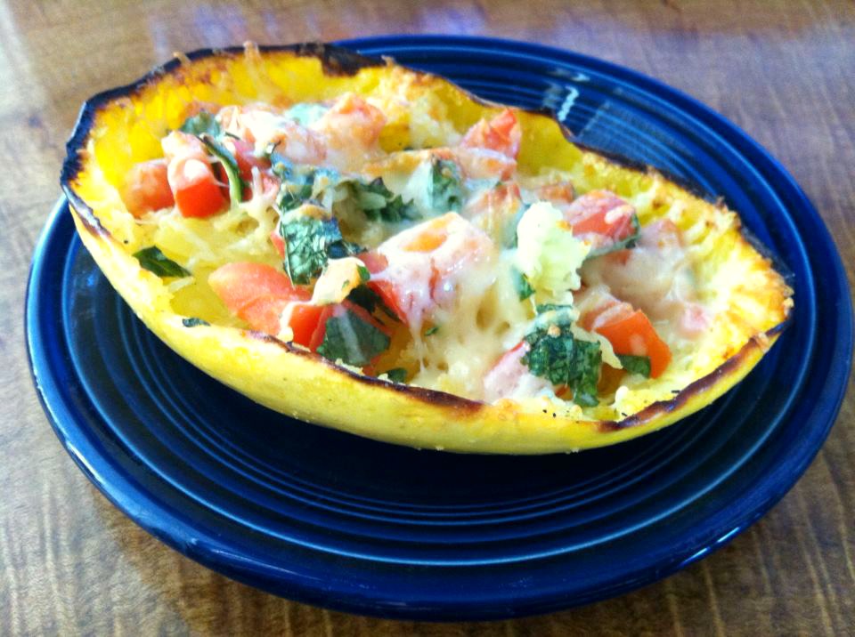 Roasted Tomato Basil Spaghetti Squash