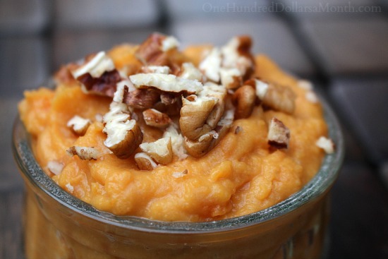 Mashed Butter Pecan Sweet Potatoes