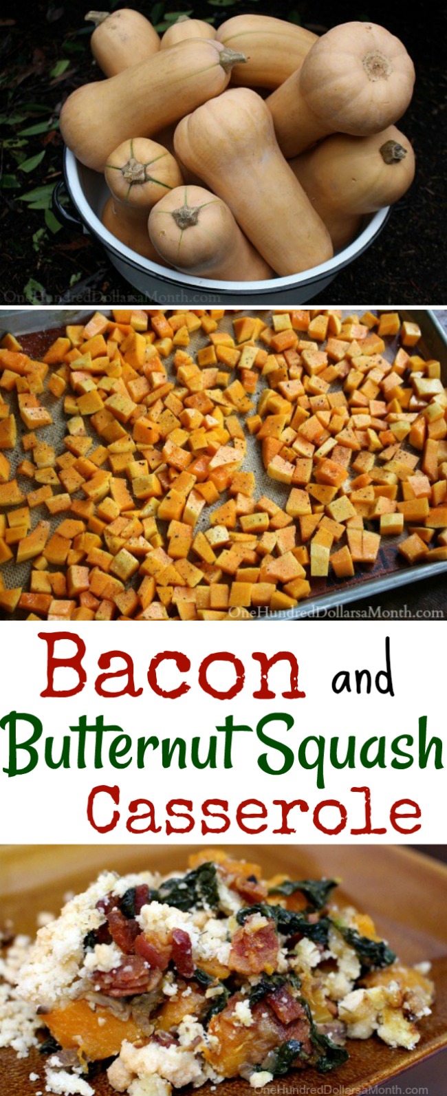 Bacon and Butternut Squash Casserole