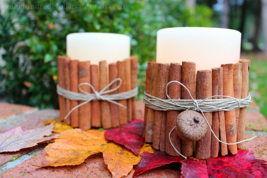 Easy Winter Craft: Cinnamon Stick Candle Holders