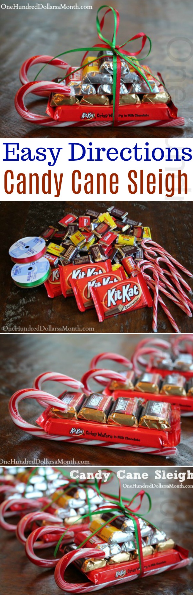 Easy Kids Christmas Candy Crafts – Candy Cane Sleigh