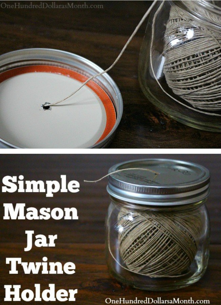 Simple Mason Jar Twine Holder