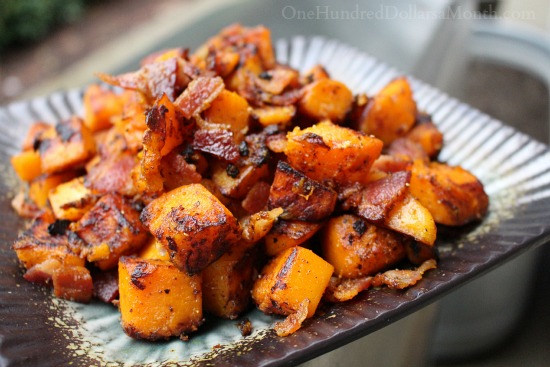 Butternut Squash and Bacon Saute