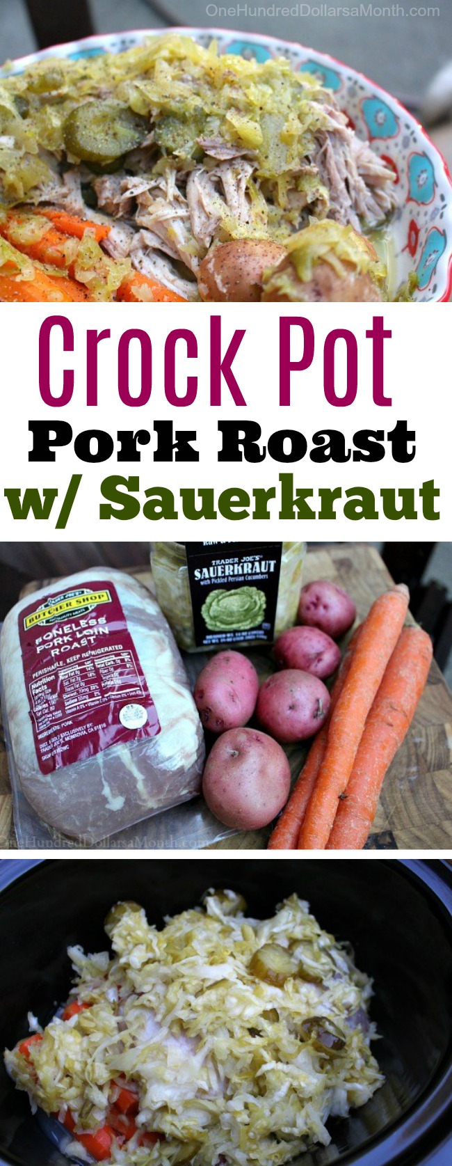 Slow Cooker Pork Roast with Sauerkraut