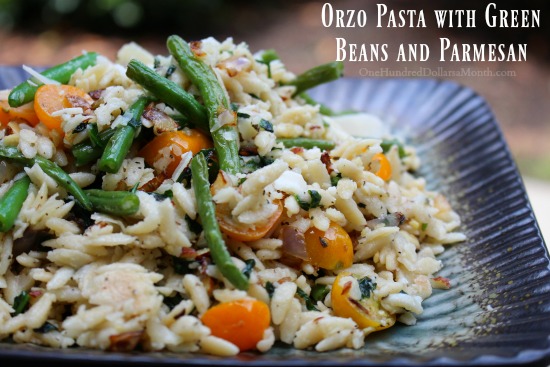 Orzo Pasta with Green Beans and Parmesan