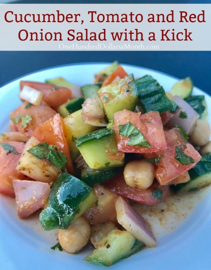 Cucumber, Tomato and Red Onion Salad with a Kick