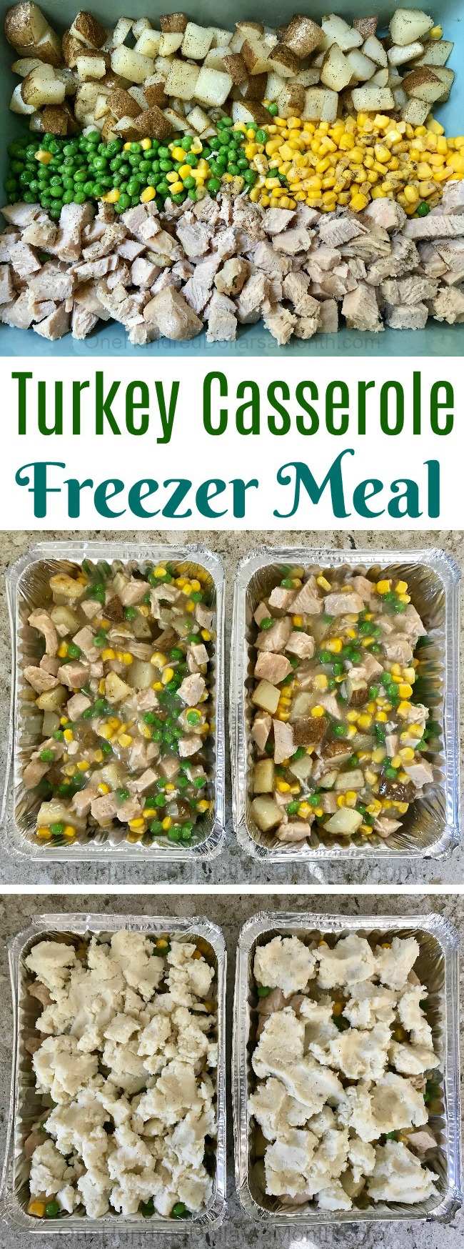 Turkey Casserole Freezer Meal with Mashed Potato Frosting