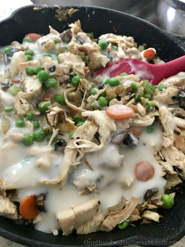 Cast Iron Skillet Chicken Pot Pie with a Biscuit Crust