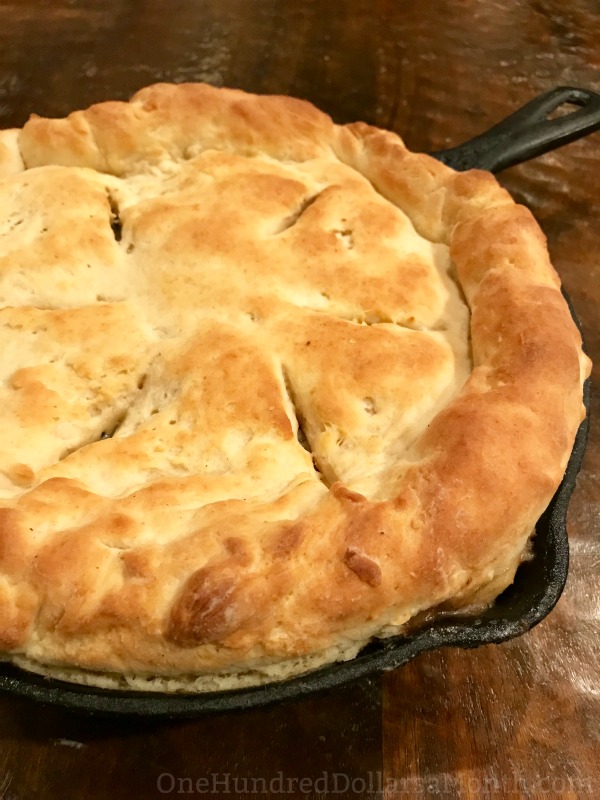 Cast Iron Skillet Chicken Pot Pie with a Biscuit Crust One Hundred