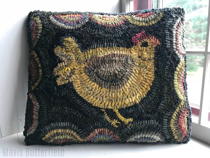 Primitive Wool Hooked Rug Chicken Pillow One Hundred Dollars A Month