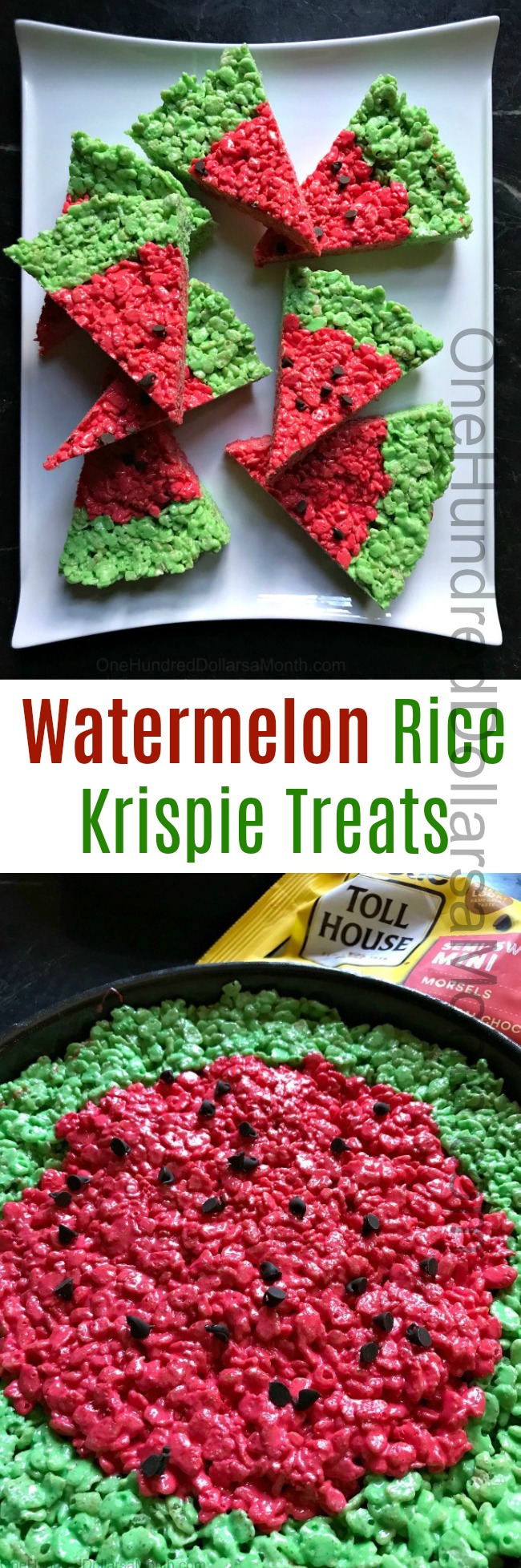 Watermelon Rice Krispie Treats