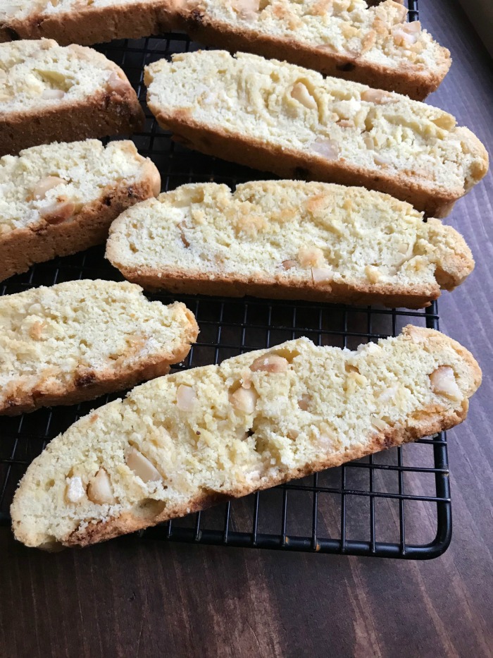 White Chocolate Macadamia Nut Biscotti