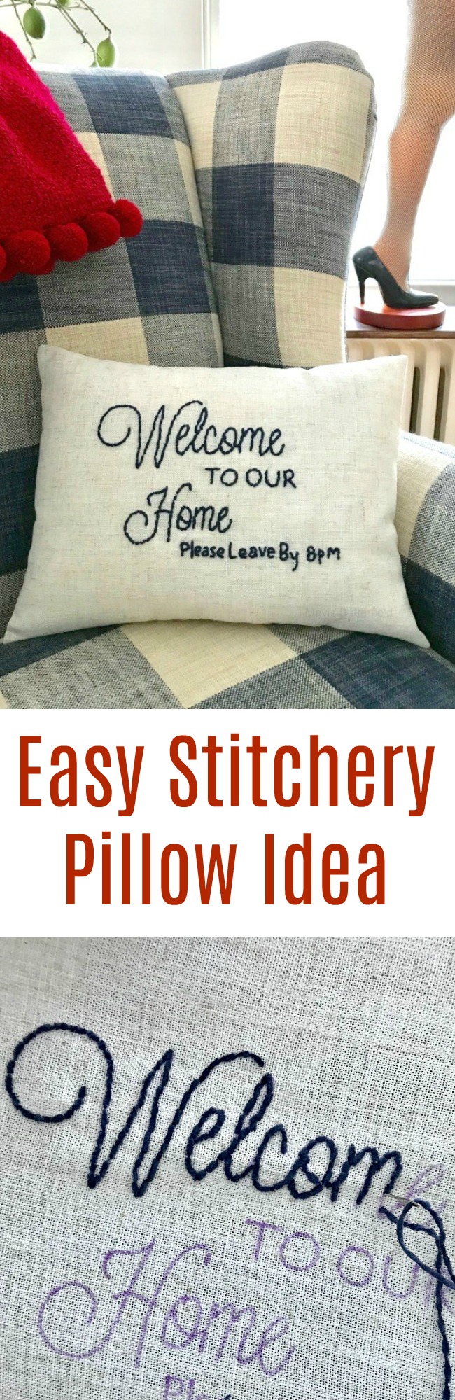 Welcome to Our Home Please Leave by 8 pm Pillow