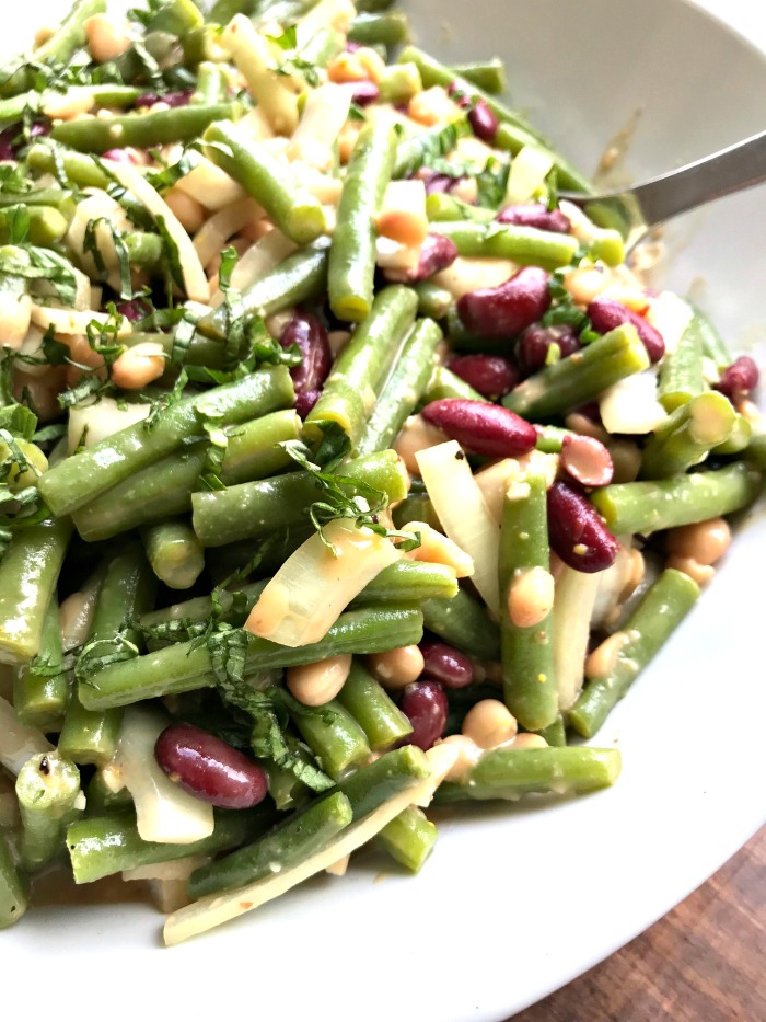 Three Bean Salad with a Creamy Balsamic Dressing