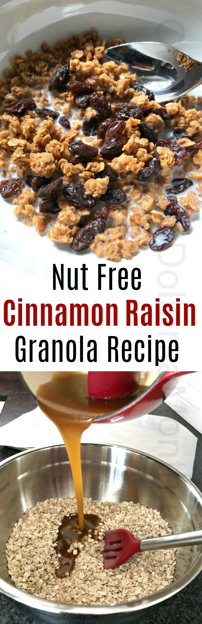 Simple {Nut Free} Cinnamon Raisin Granola Recipe