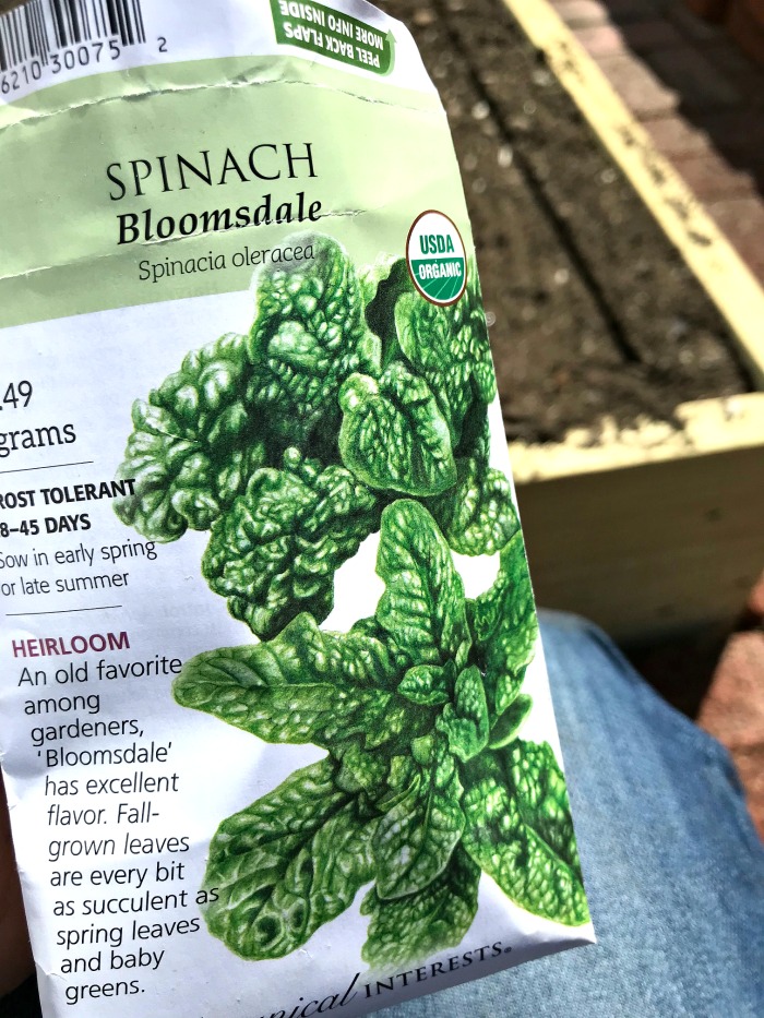 spinach seed packet One Hundred Dollars a Month