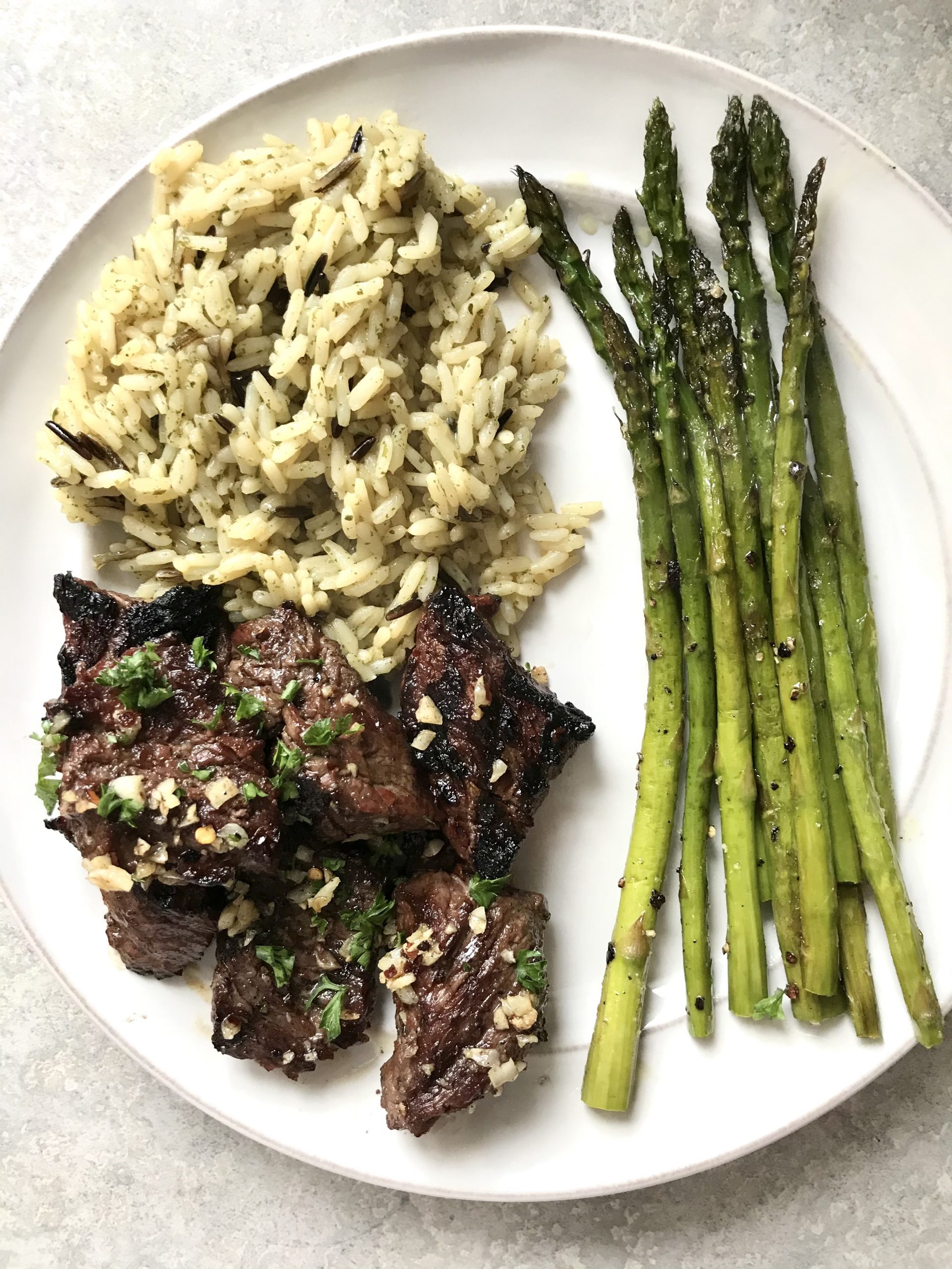 Grilled Steak Tips with Garlic Butter