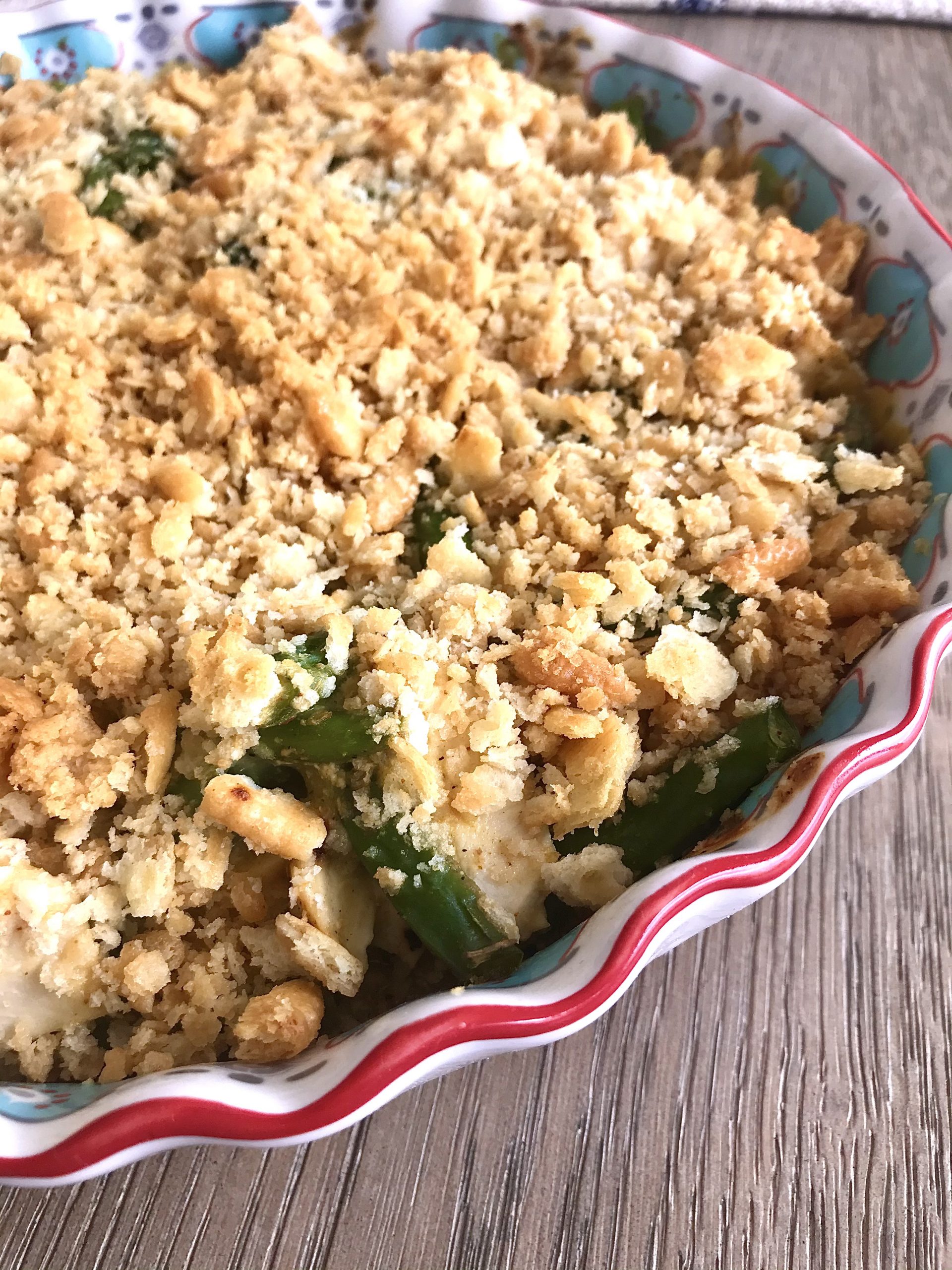 Chicken and Green Bean Casserole With Ritz Cracker Topping