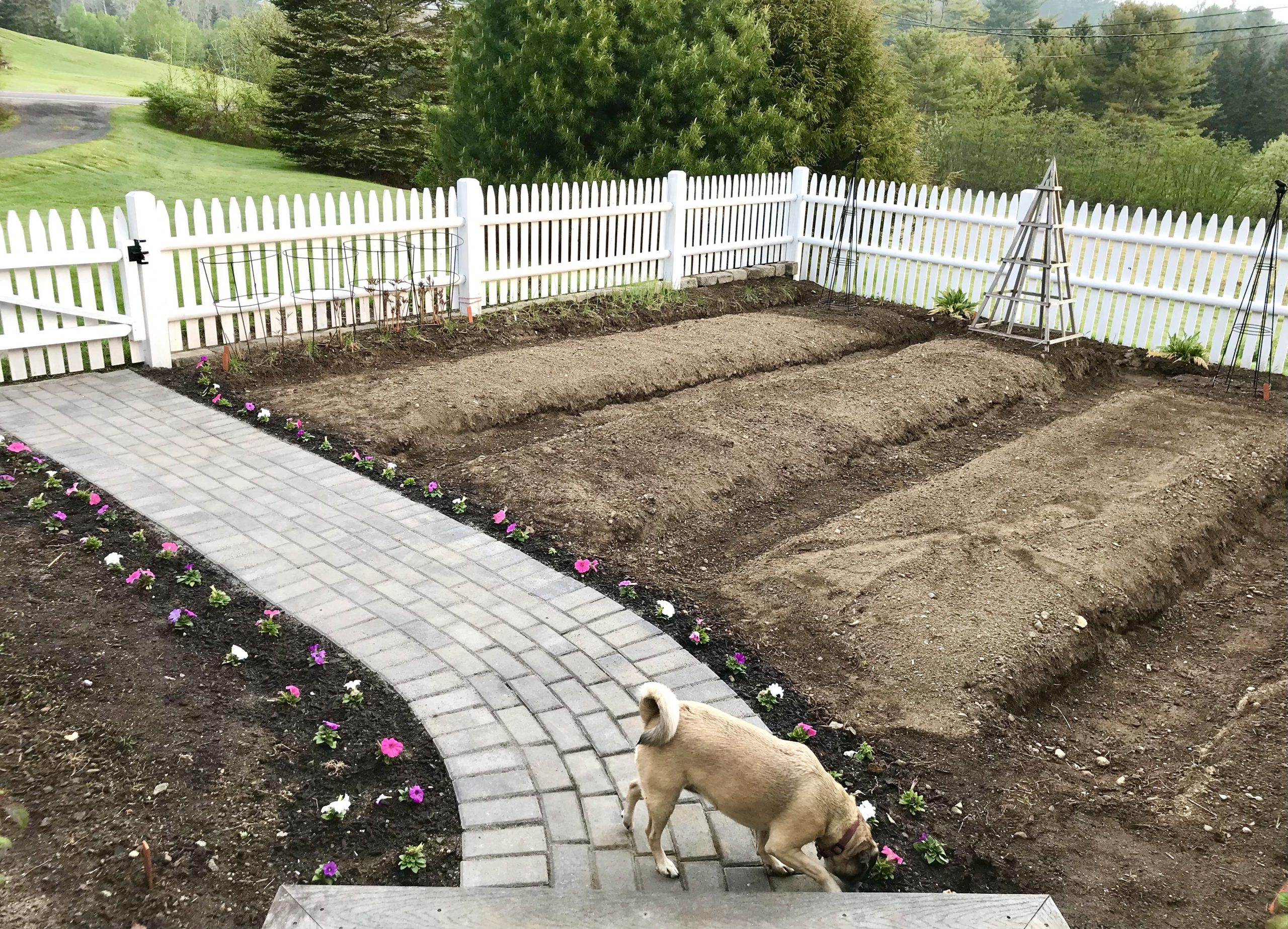 The HH Creates a New Brick Path for The Garden
