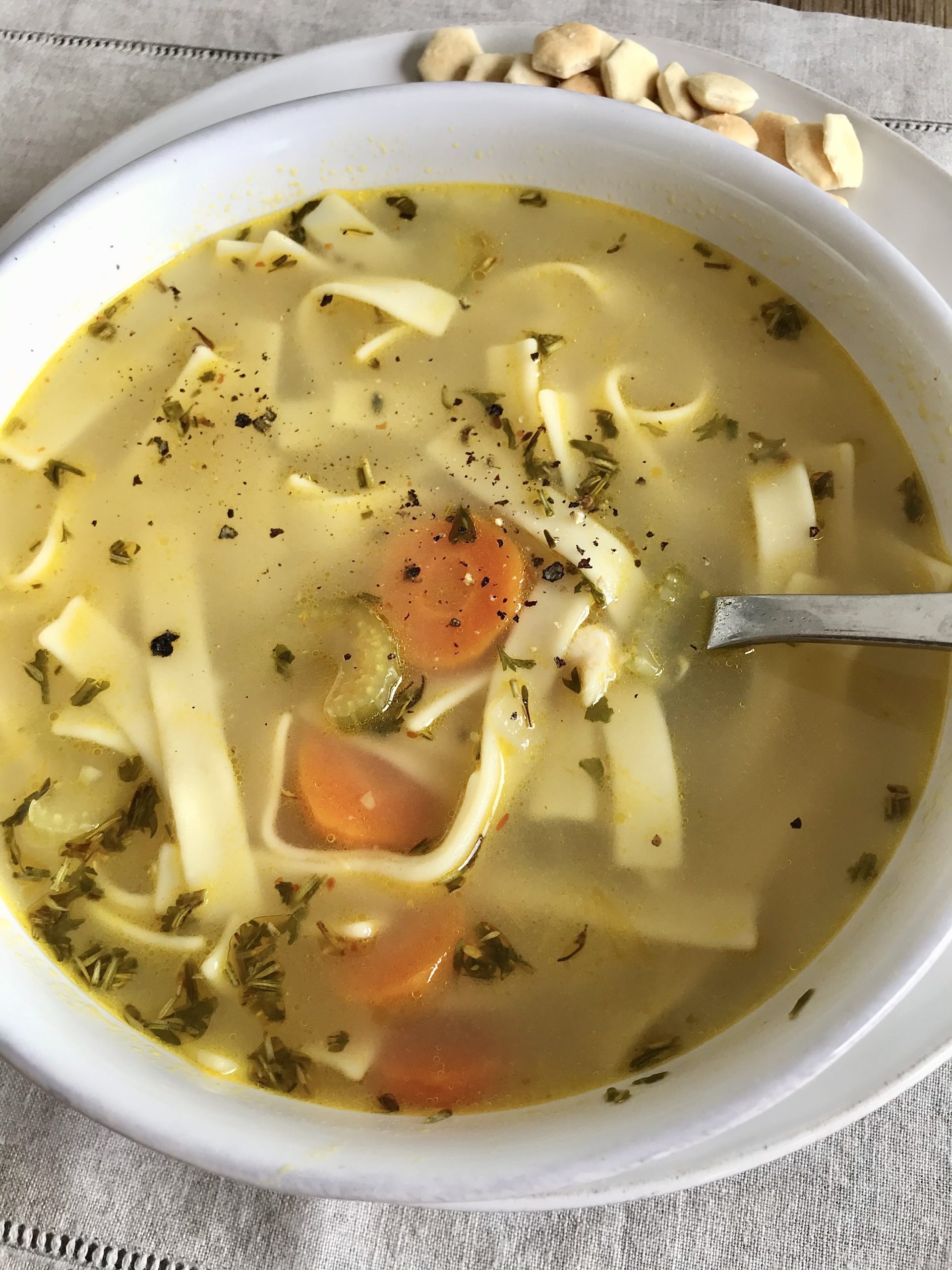 Homemade Chicken Noodle Soup Made with Costco Canned Chicken
