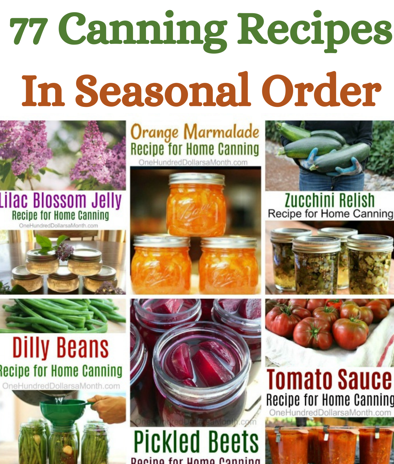 77 Canning Recipes In Seasonal Order