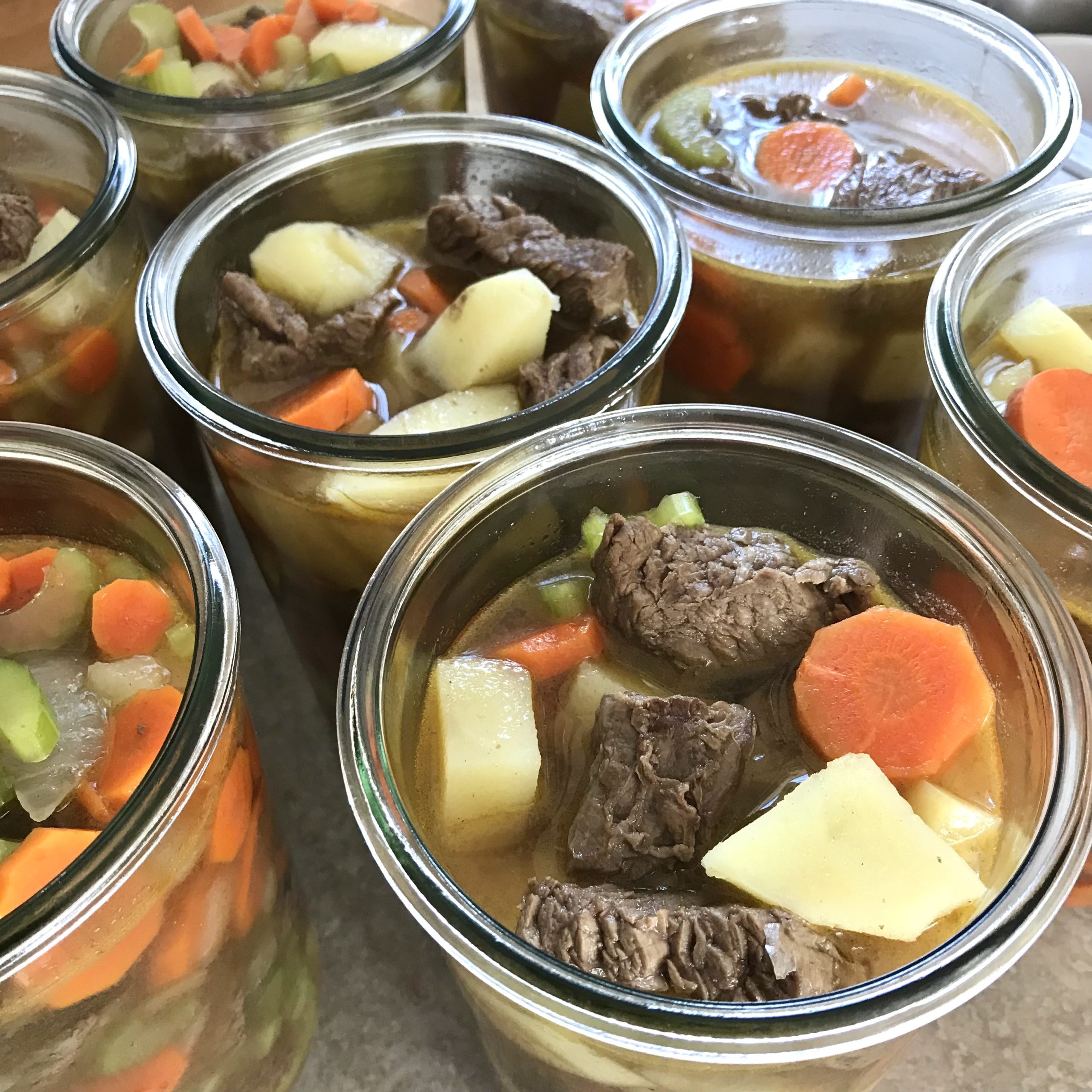 Pressure Canning Beef Stew in Weck Jars