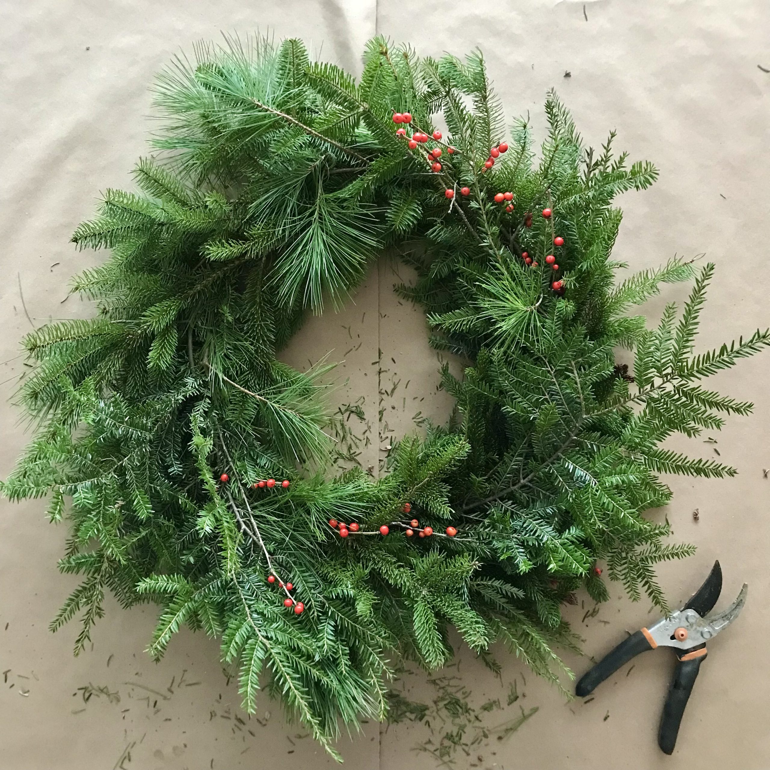 Gathering Greens And Making Wreaths