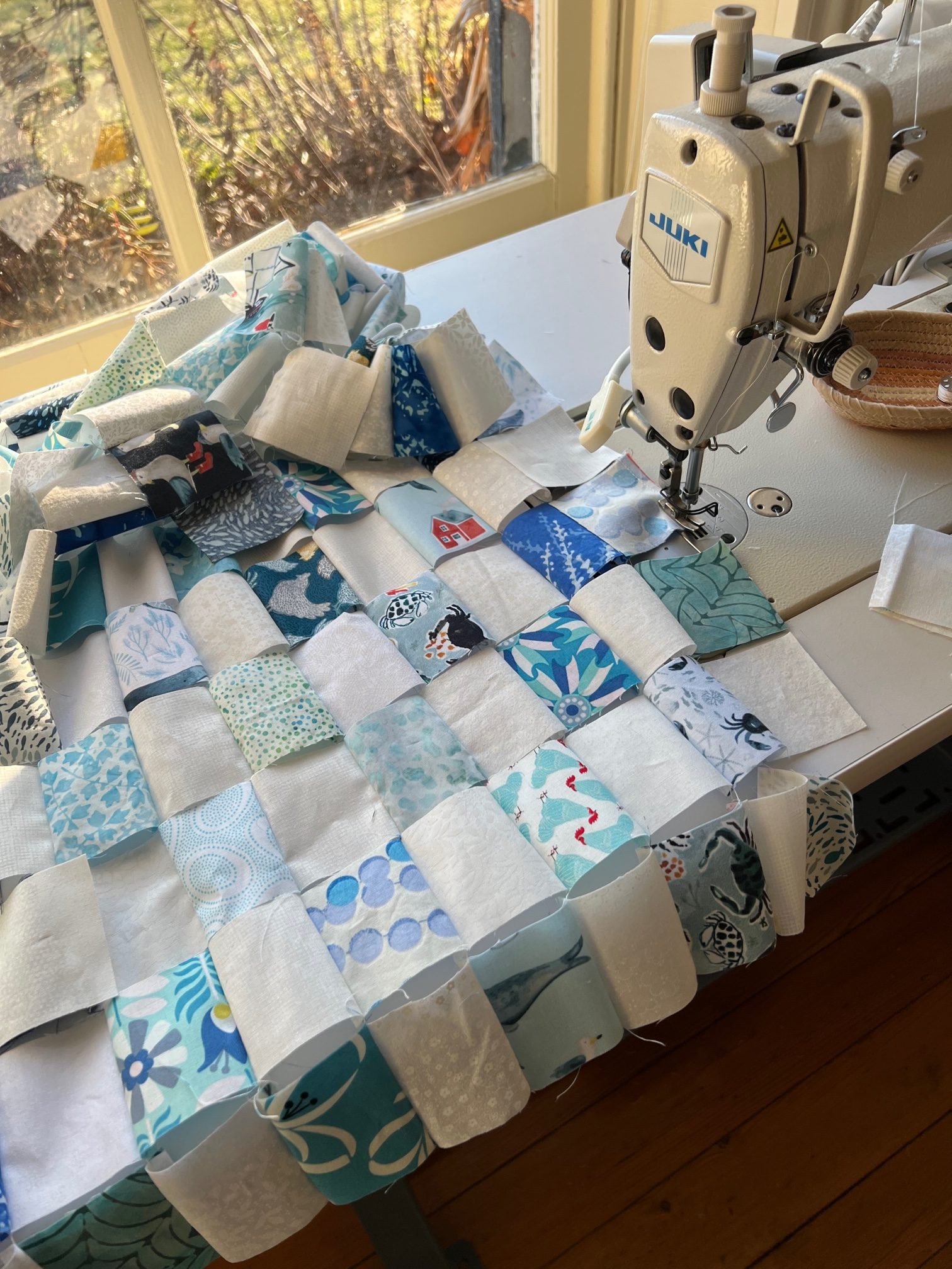 Blue and White Postage Stamp Quilt Tutorial