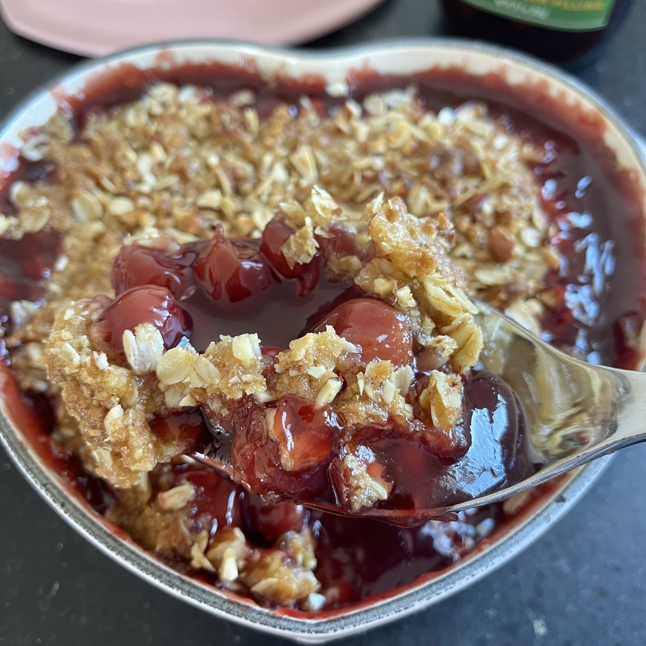 Cherry Crisp with Almond Topping